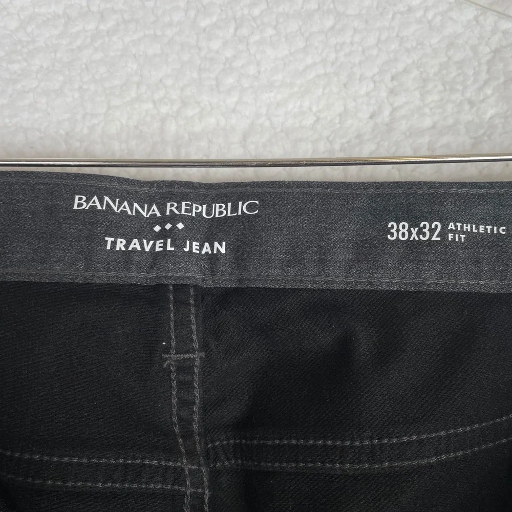 Banana Republic Travel Jeans Mens 38x32 Athletic Fit Charcoal Gray Stretch Pants